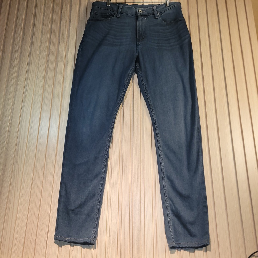 Paige Federal Slim Straight Jeans Mens 34 Dark Blue Wash Good Transcend Denim